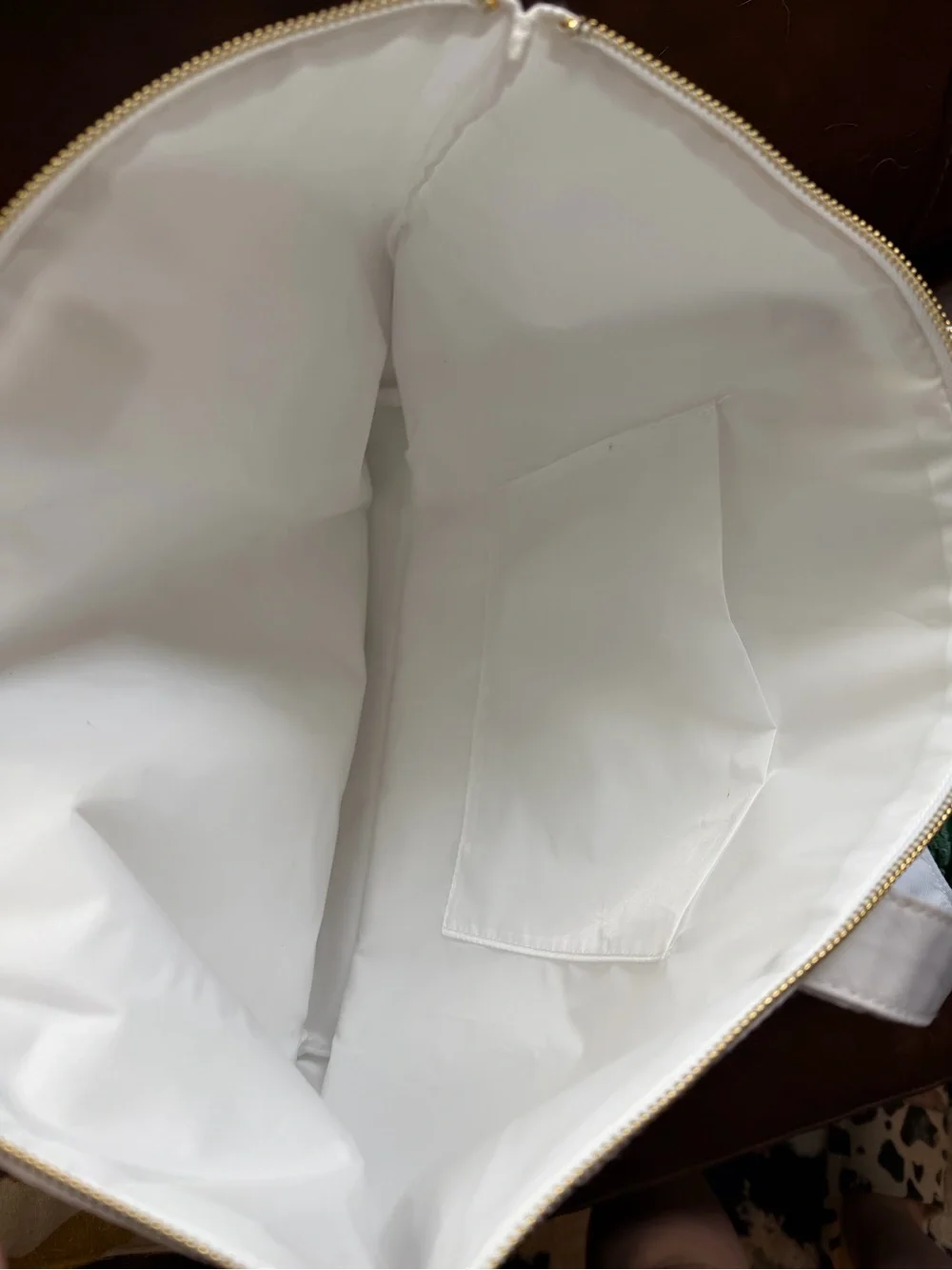 BRIDE White Tote Bag with Gold Appliqué